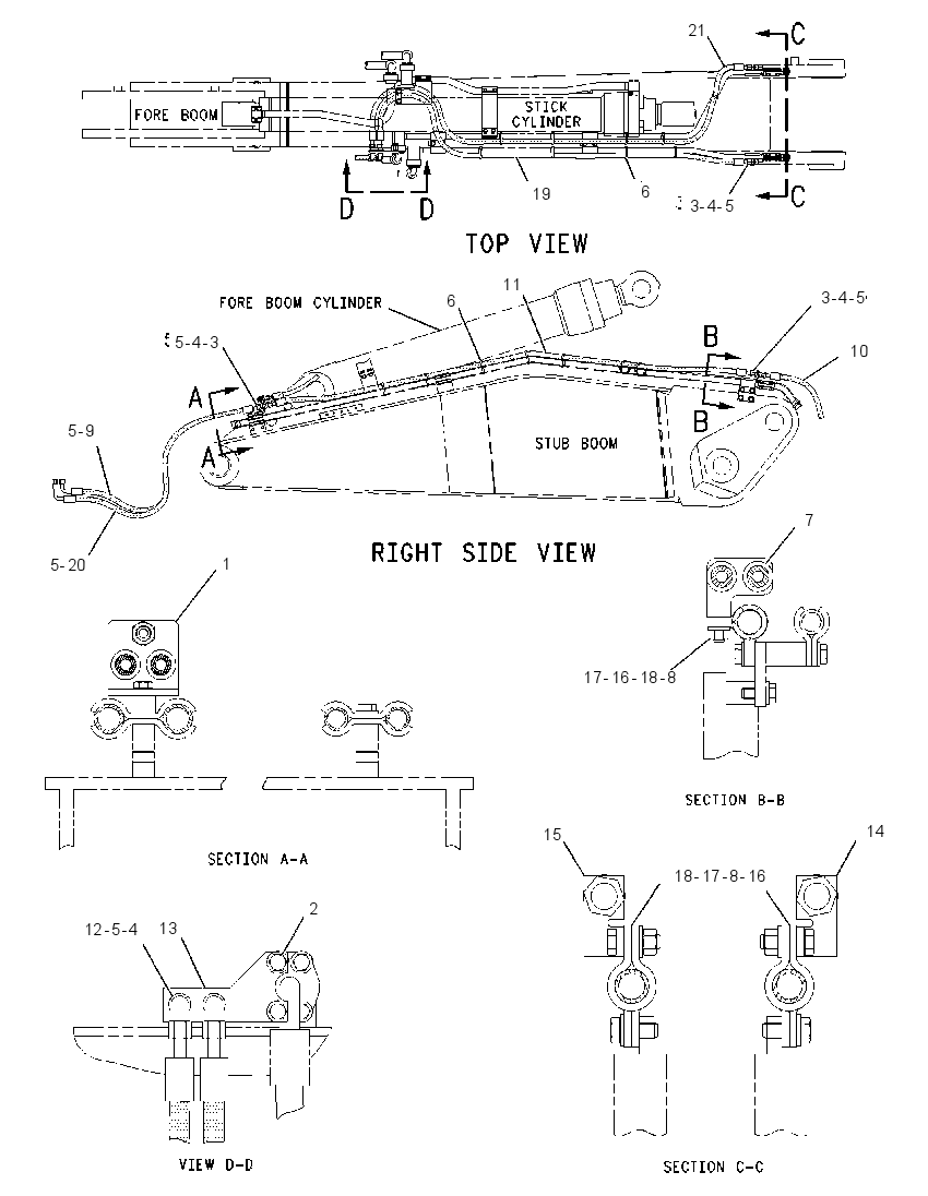 Трубопроводы стрелы 1511949 CAT