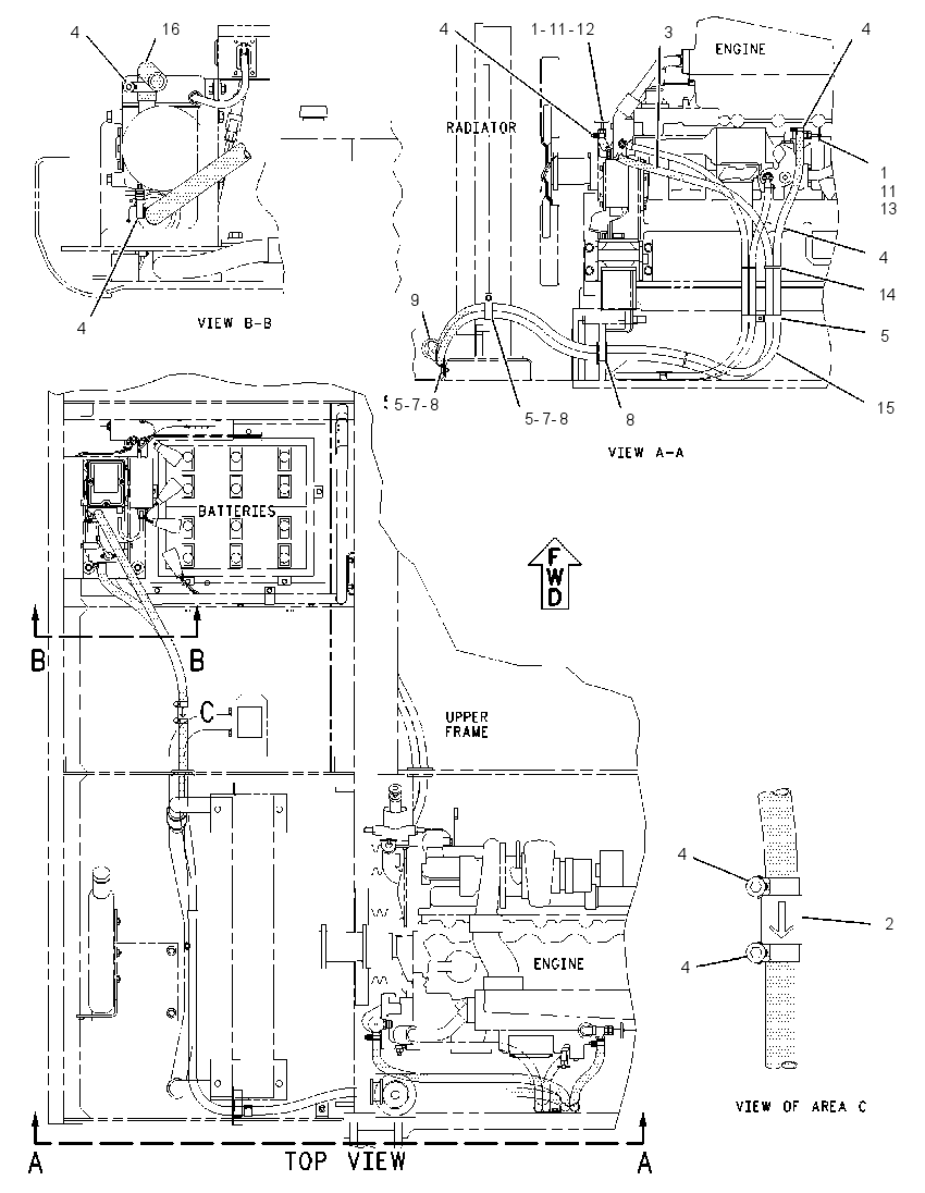 LINES GP-COOLANT HEATER 1412207 CAT