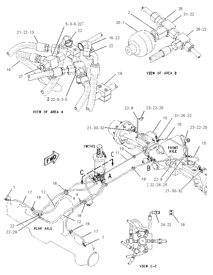 LINES GP-STEER, BRAKE & TRAVEL 1284299 CAT