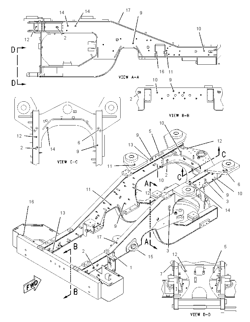 Рама задняя в сборе 1593158 CAT