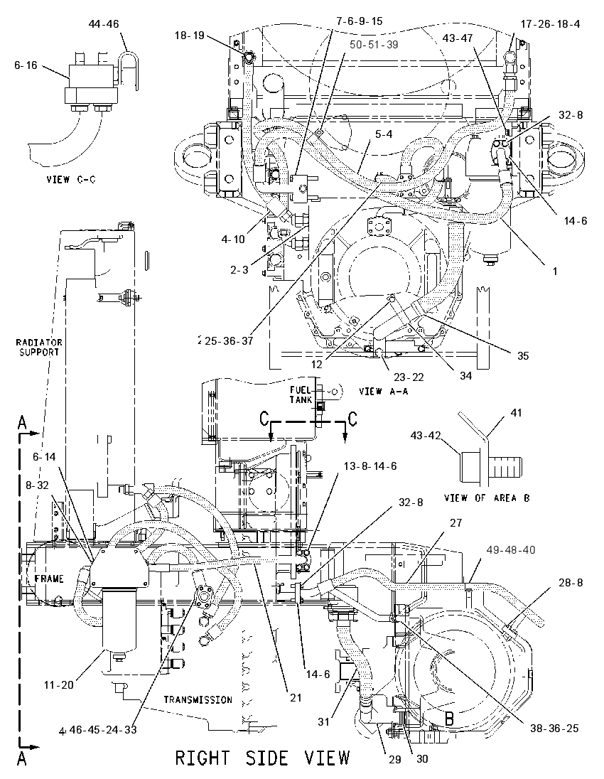 Трубопроводы масла трансмиссии 8W6215 CAT