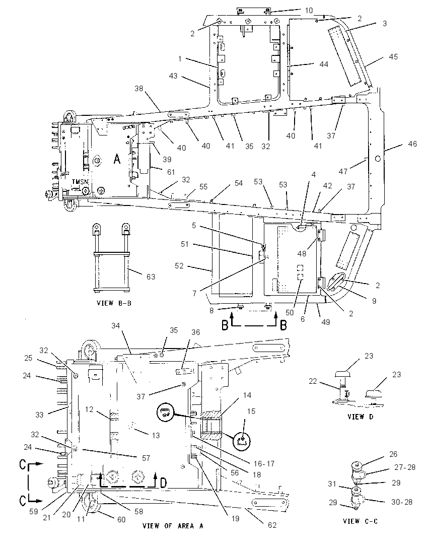 Корпус с рамой 5T1800 CAT