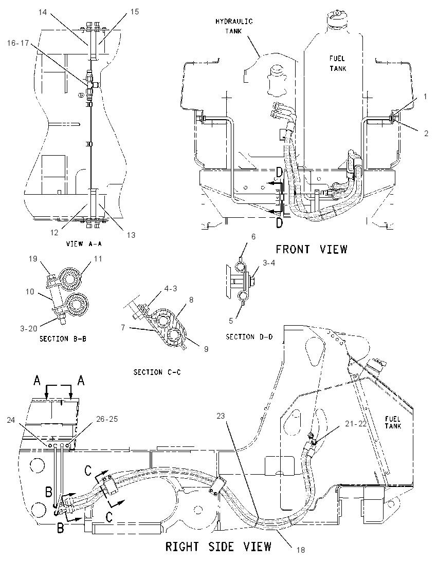 LINES GP-REAR ATTACHMENT 1130655 CAT