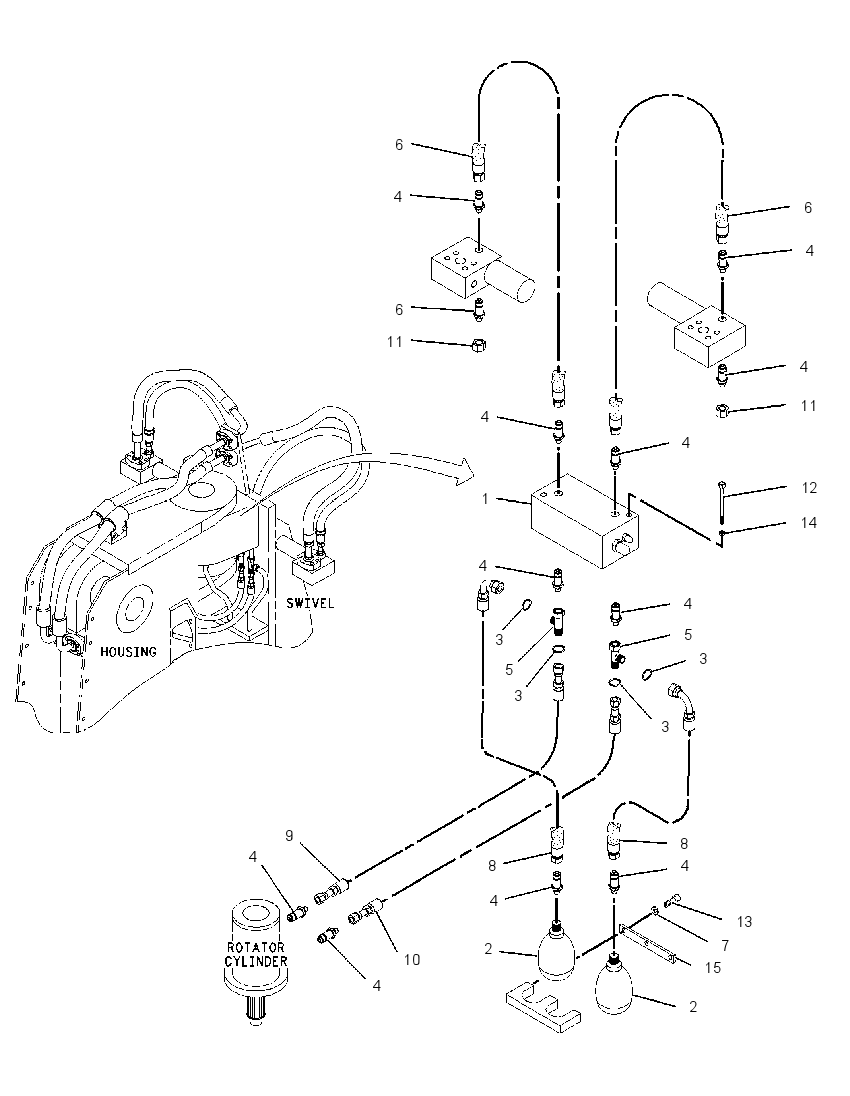 LINES GP-ROTATOR CYLINDER 1446150 CAT