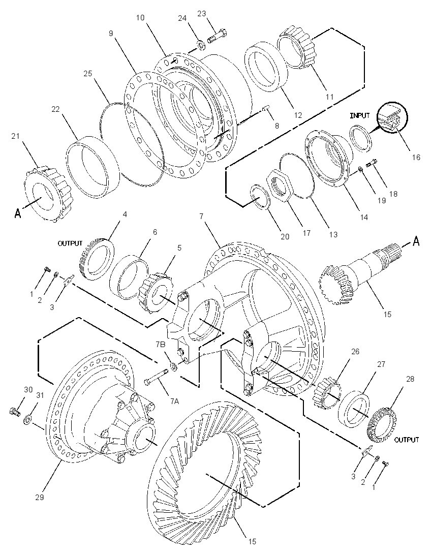 Дифференциал с конической передачей 1191792 CAT