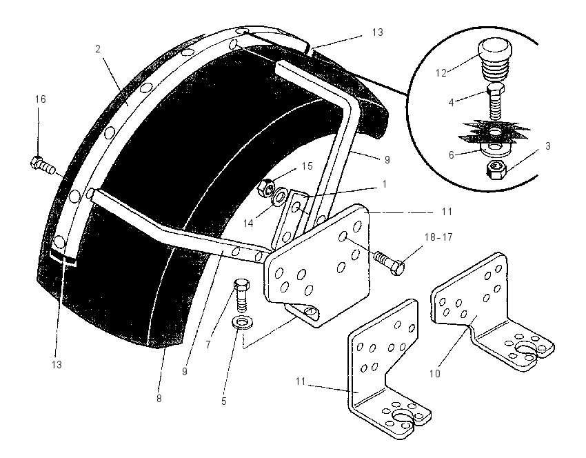 FENDER & MOUNTING GP 1300838 CAT