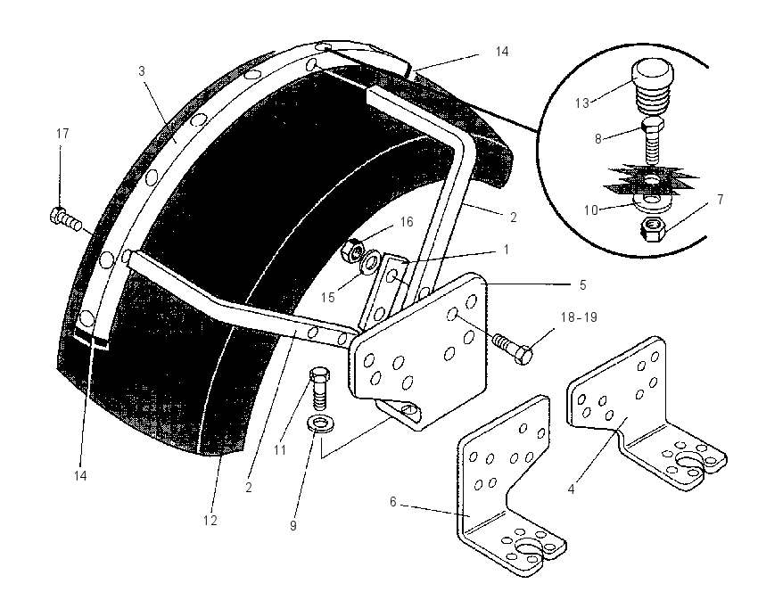 FENDER & MOUNTING GP 1301390 CAT