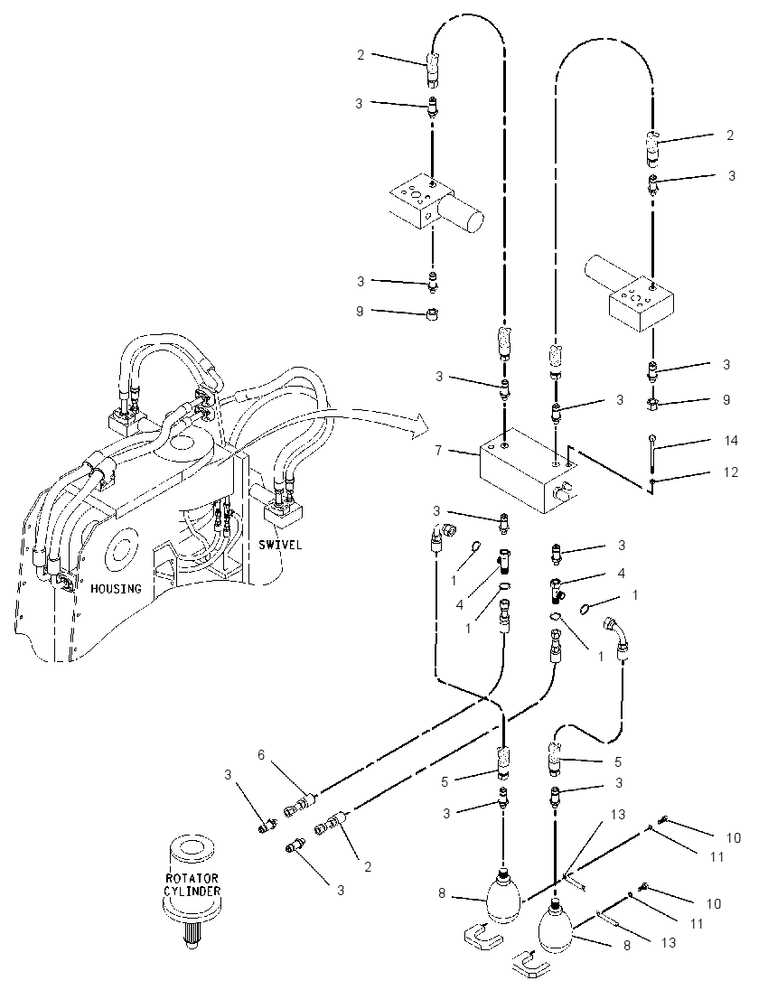 LINES GP-ROTATOR CYLINDER 1456217 CAT