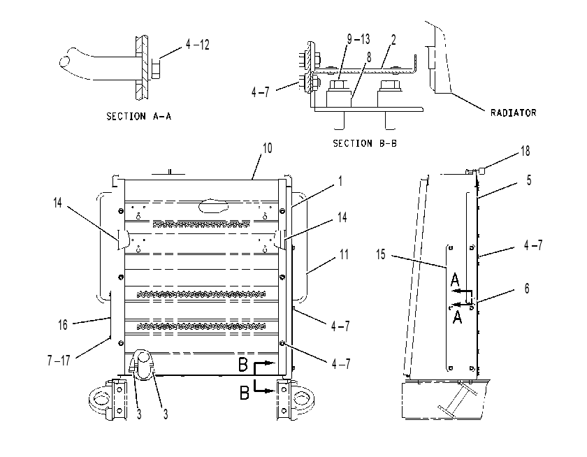 GUARD & SUPPORT GP-RADIATOR 1619099 CAT