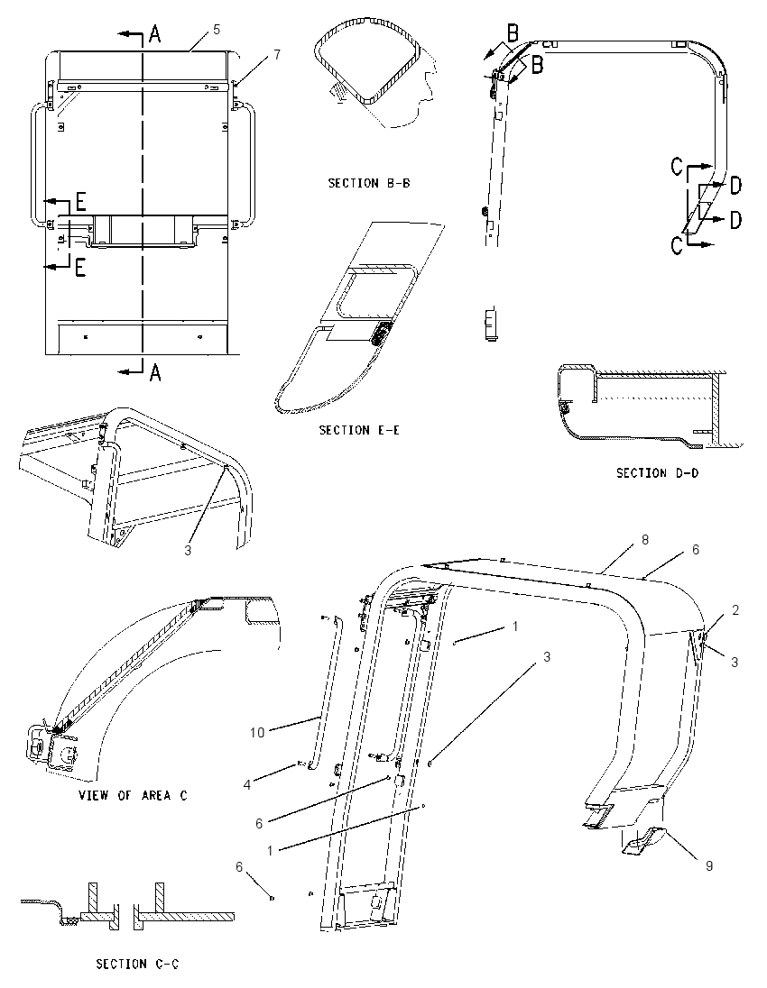 CANOPY GP-OPEN ROPS 1609553 CAT