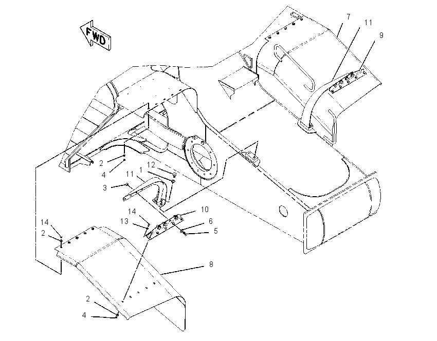 FENDER & MOUNTING GP 8I1807 CAT