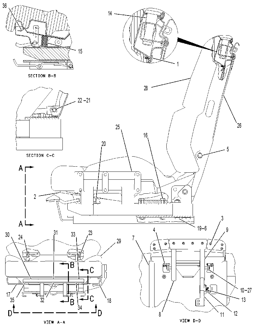 Сиденье 8Y6804 CAT