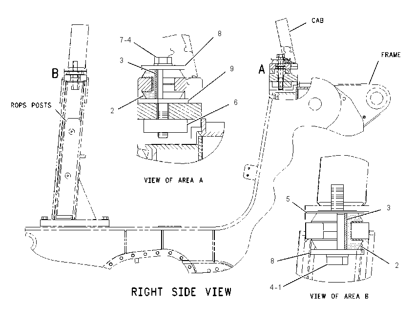 Крепление ROPS 1296630 CAT