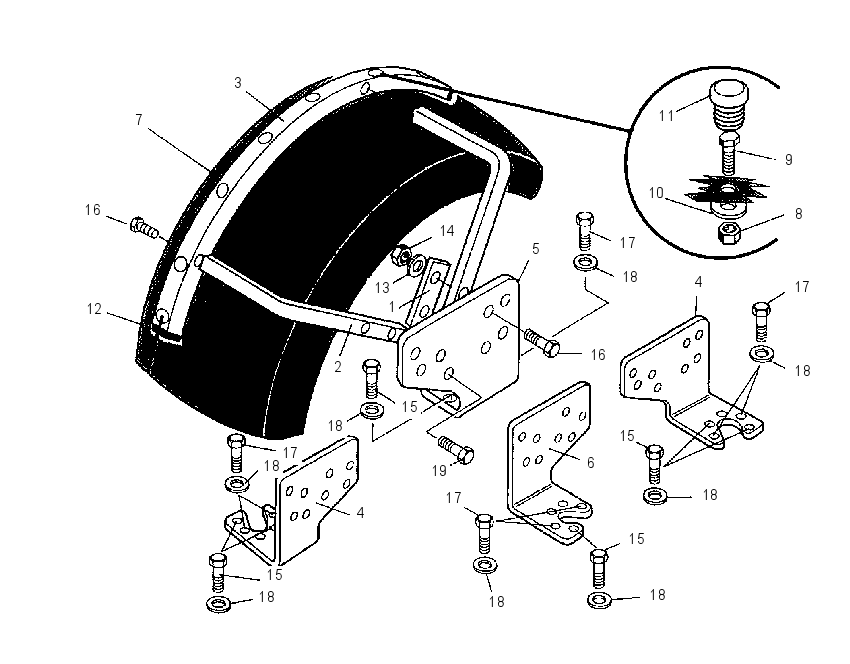 FENDER & MOUNTING GP 1383645 CAT