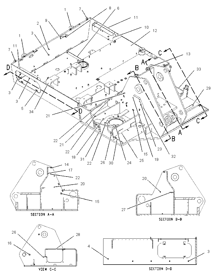 FRAME & TANK AS-UPPER 1582858 CAT