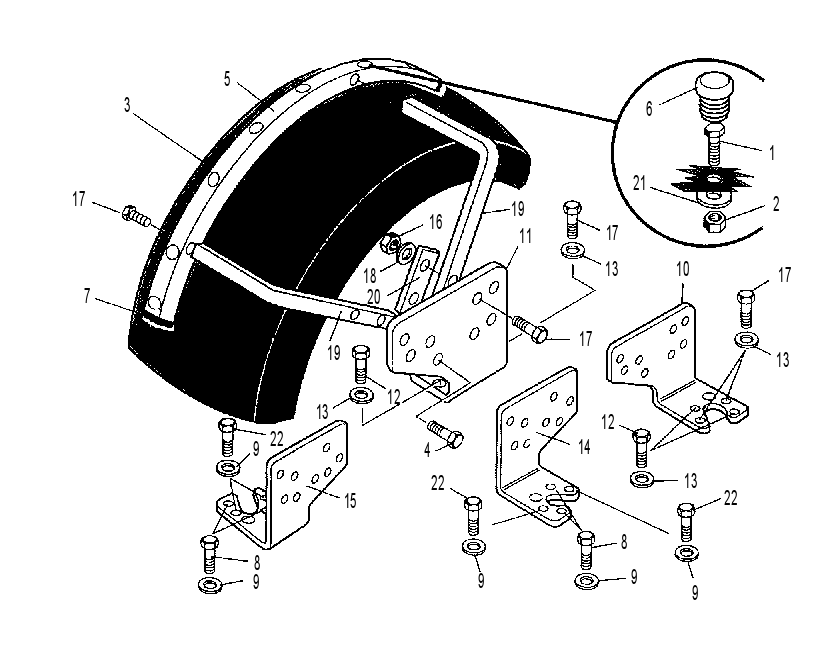 FENDER & MOUNTING GP 1382717 CAT