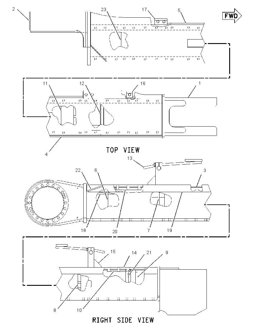 FRAME AS-TRACK ROLLER-RH 1C9634 CAT