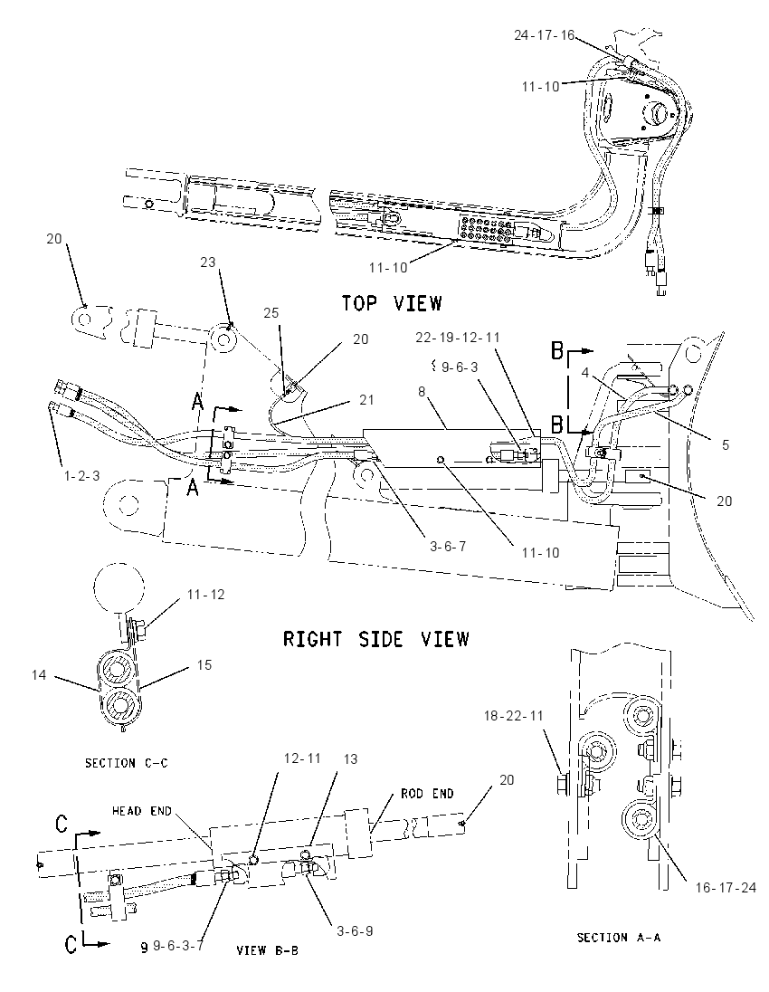 ANGLE AND TILT CYLINDER LINES 1064171 CAT