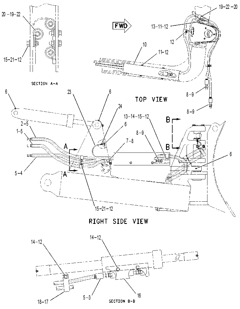 ANGLE AND TILT CYLINDER LINES 1106113 CAT