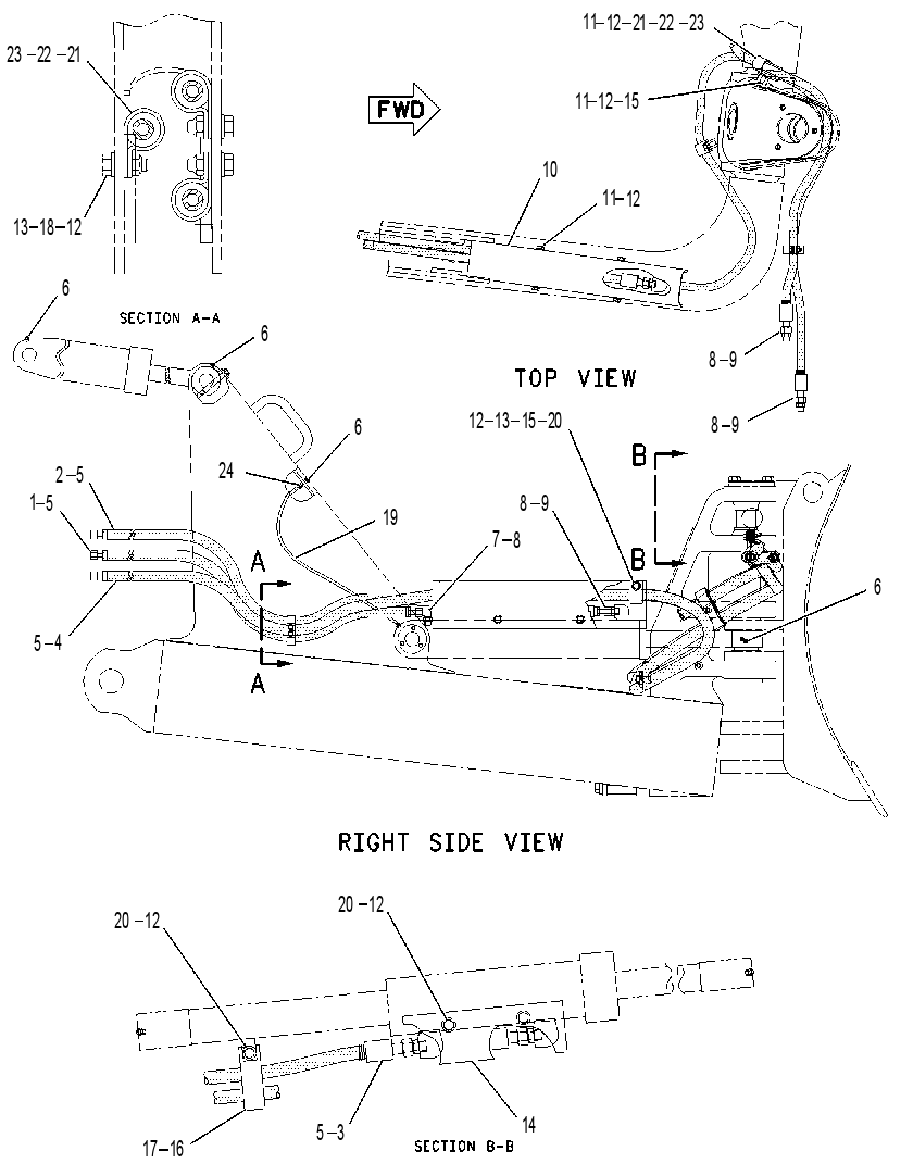 ANGLE AND TILT CYLINDER LINES 1123447 CAT