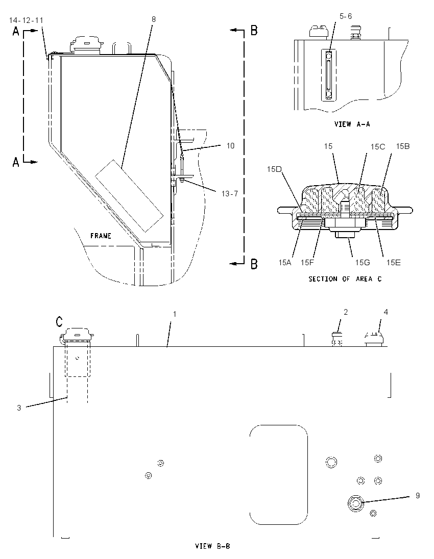 TANK & MTG GP-HYDRAULIC & FUEL 1G9842 CAT