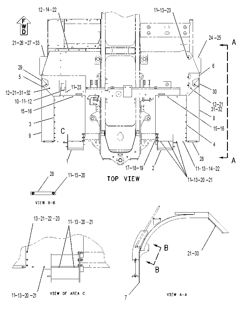 FENDER & SUPPORT GP 1391040 CAT