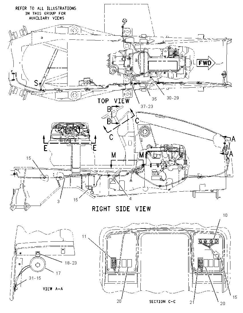 Проводка машины 1545411 CAT