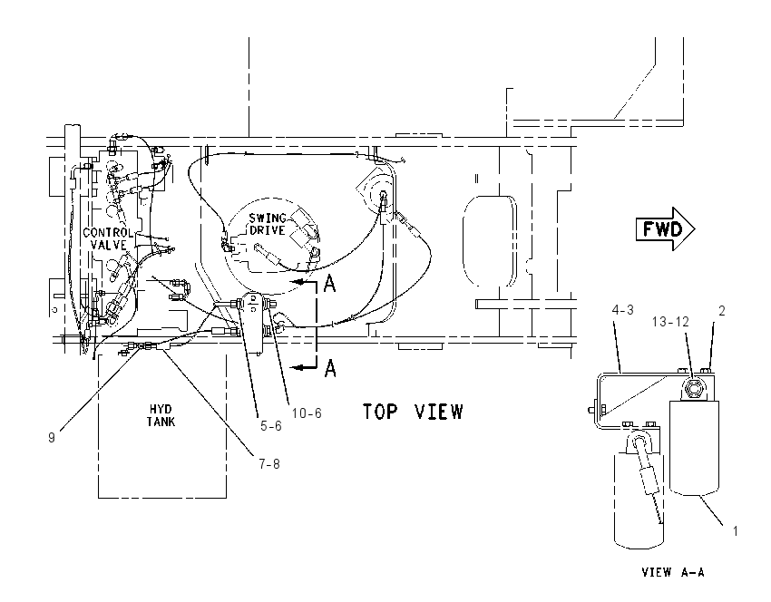 LINES GP-SWING DRIVE DRAIN 1628525 CAT