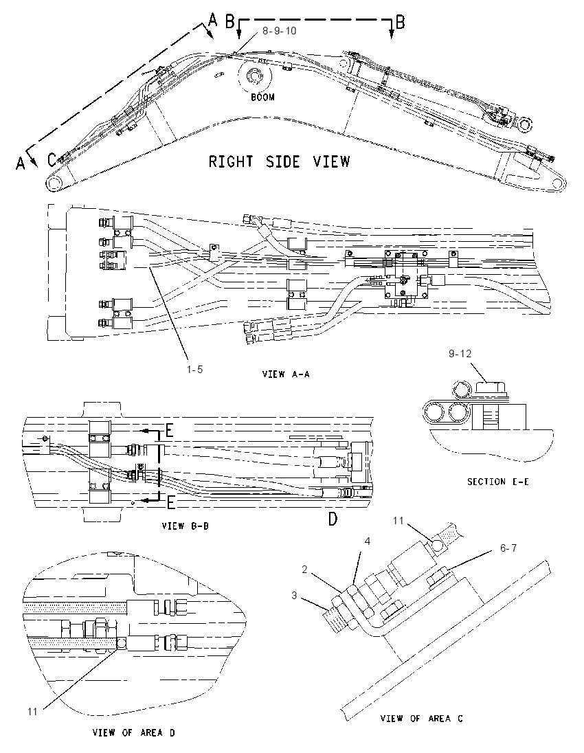 Трубопроводы стрелы 1615682 CAT
