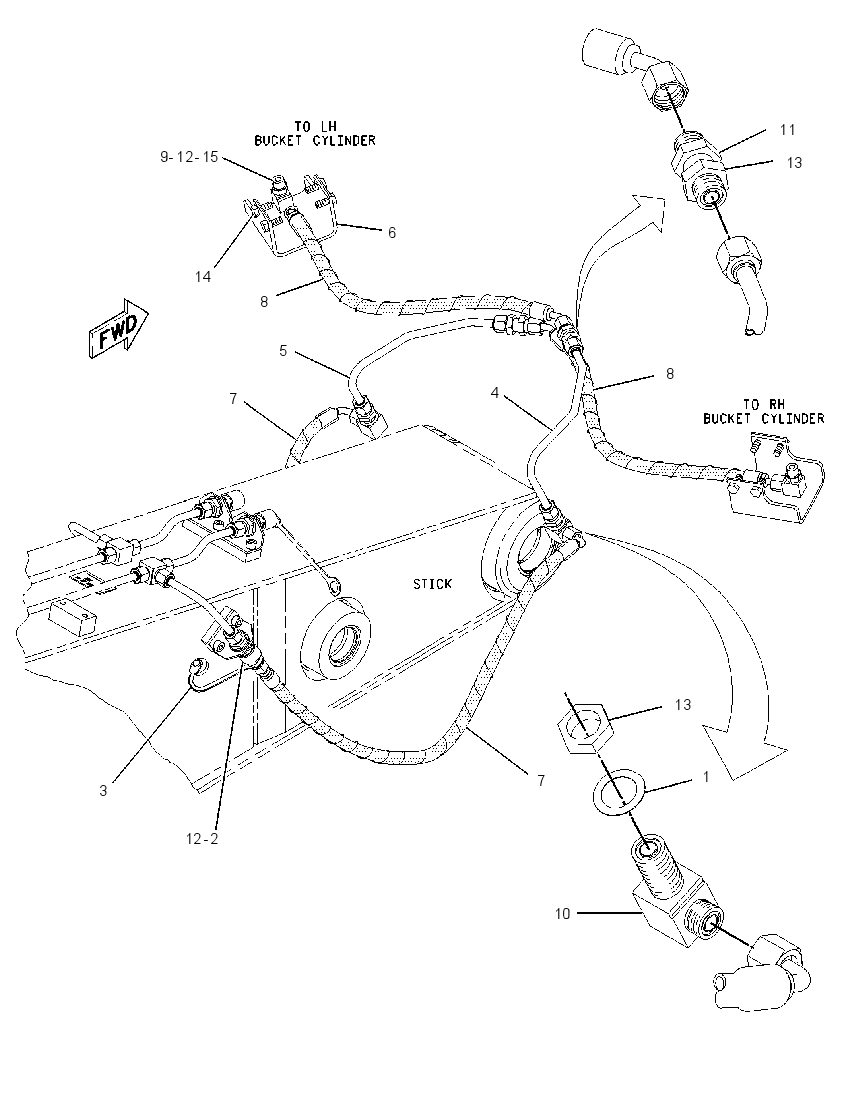 LINES GP-BUCKET TILT CYLINDER 1227012 CAT