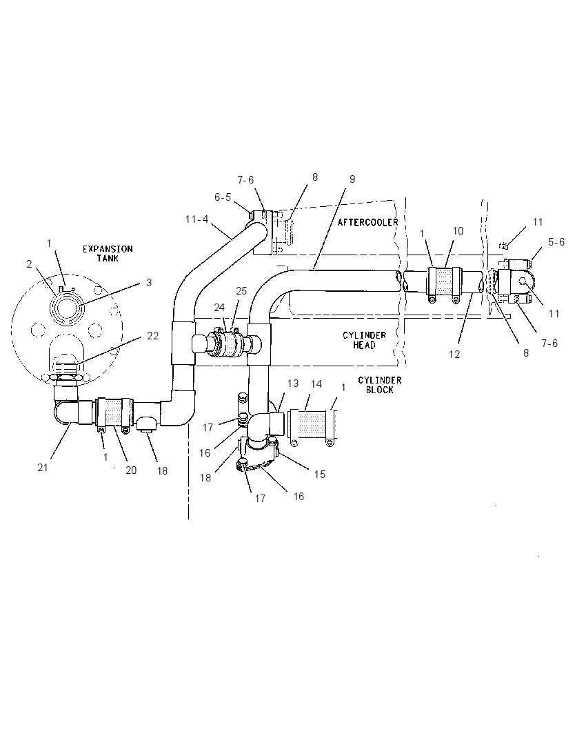 LINES GP-AUXILIARY SEA WATER 7N0901 CAT