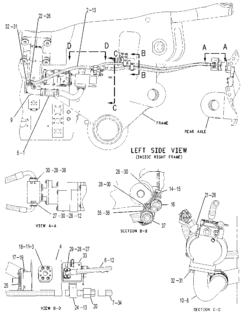 LINES GP-REAR AXLE LUBRICATION 1493072 CAT