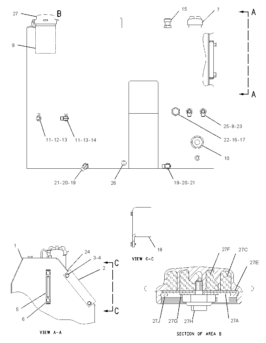 TANK & MTG GP-HYDRAULIC & FUEL 1180217 CAT