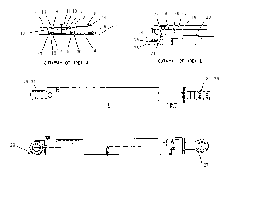 CYLINDER GP-SWING BOOM 1637007 CAT