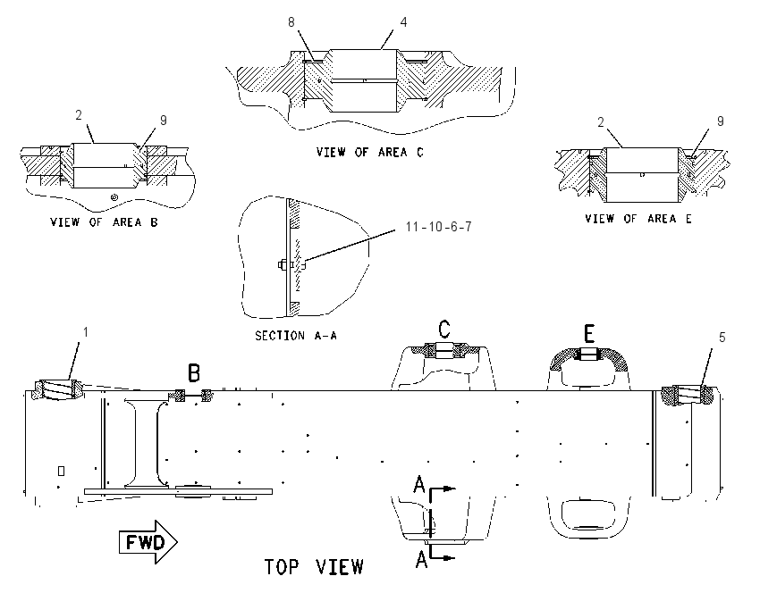 BOOM & BEARING AS-FRONT SHOVEL 1085784 CAT