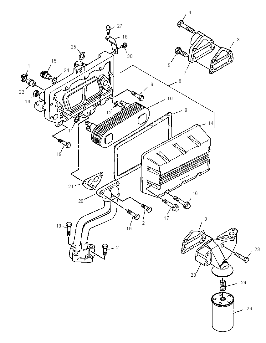 Маслоохладитель с основанием фильтра 1871965 CAT