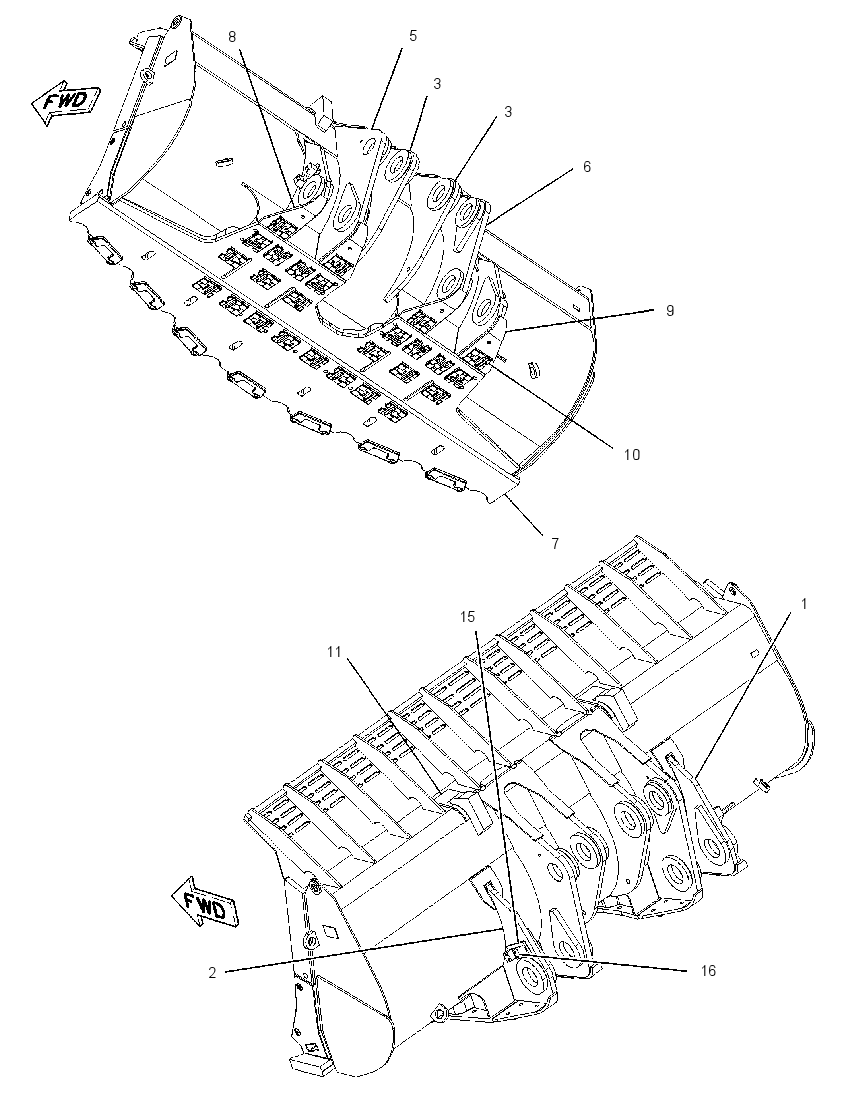 Ковш скальный в сборе 1689236 CAT