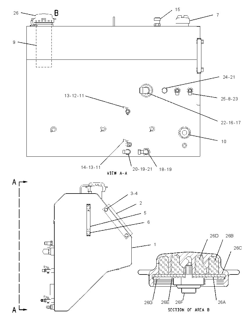 TANK & MTG GP-HYDRAULIC & FUEL 1013948 CAT