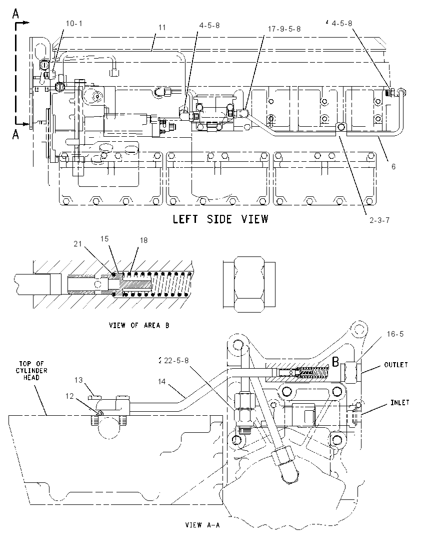 Трубопроводы топливного фильтра 4P2159 CAT