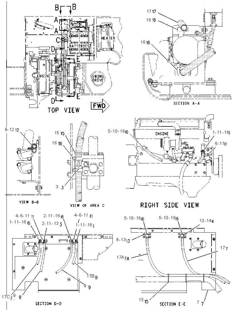 LINES GP-COOLANT HEATER 1421354 CAT