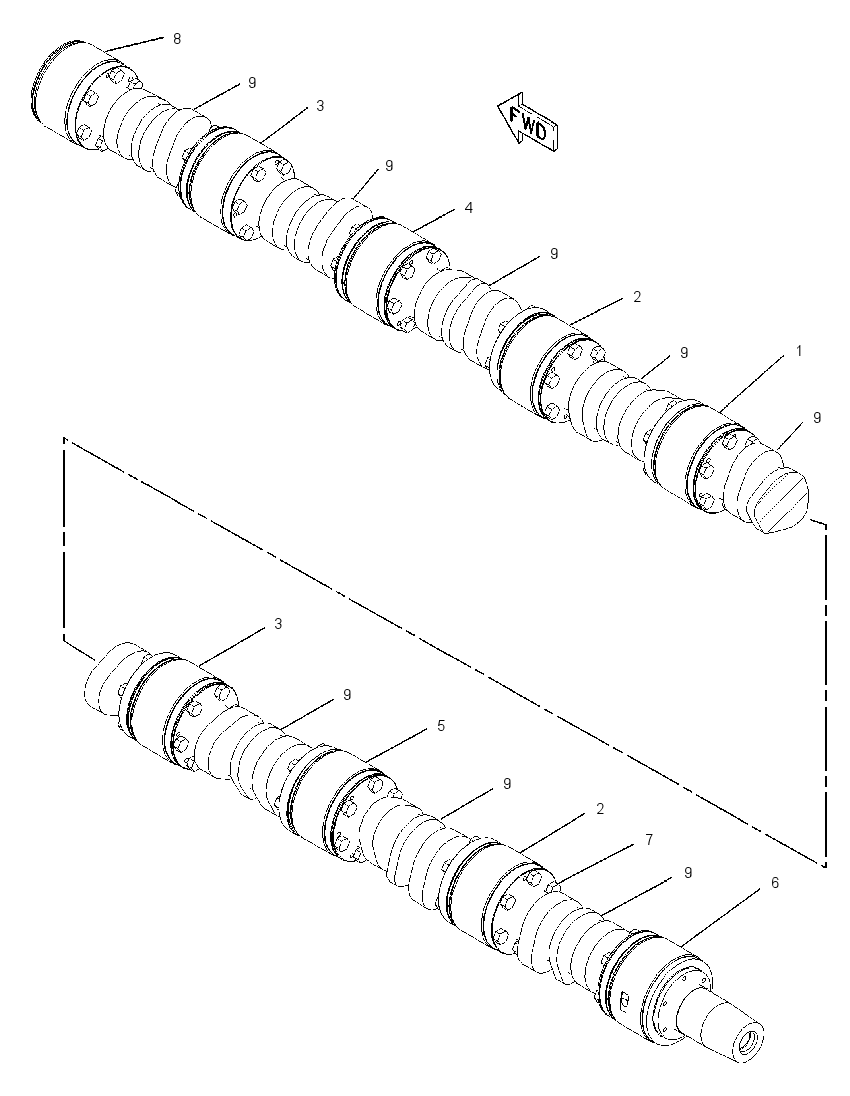 Распределительный вал в сборе 1434129 CAT