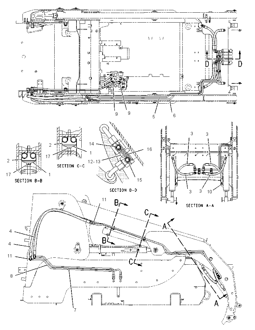 Трубопроводы цилиндра наклона 1995368 CAT
