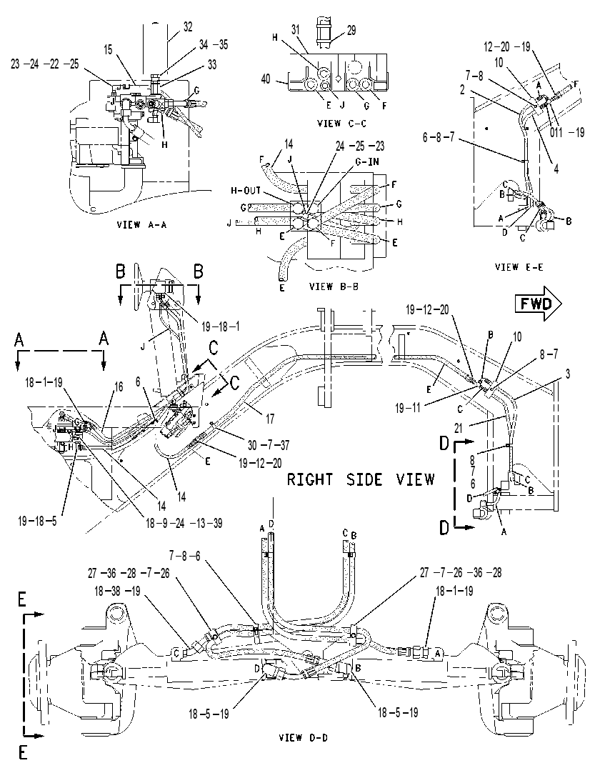 Трубопроводы рулевого управления 8X1969 CAT