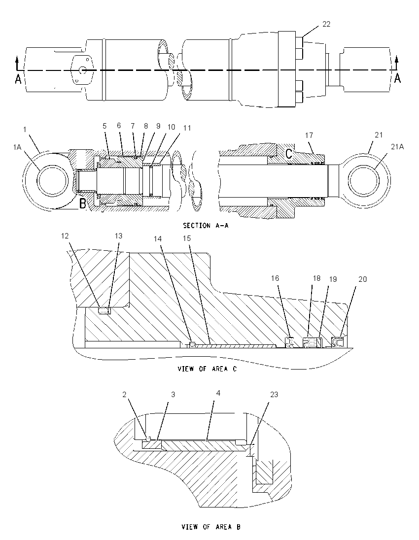 Цилиндр рукояти 1913118 CAT