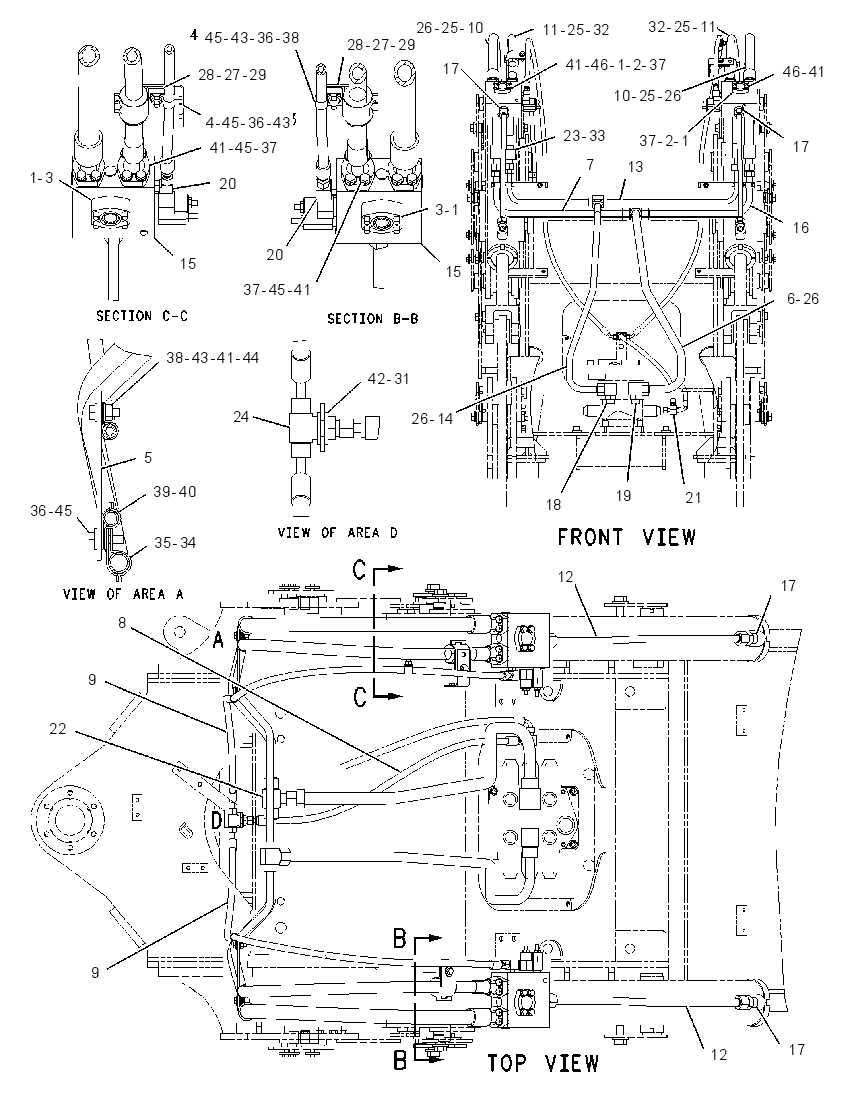 Трубопроводы цилиндра наклона 1226359 CAT