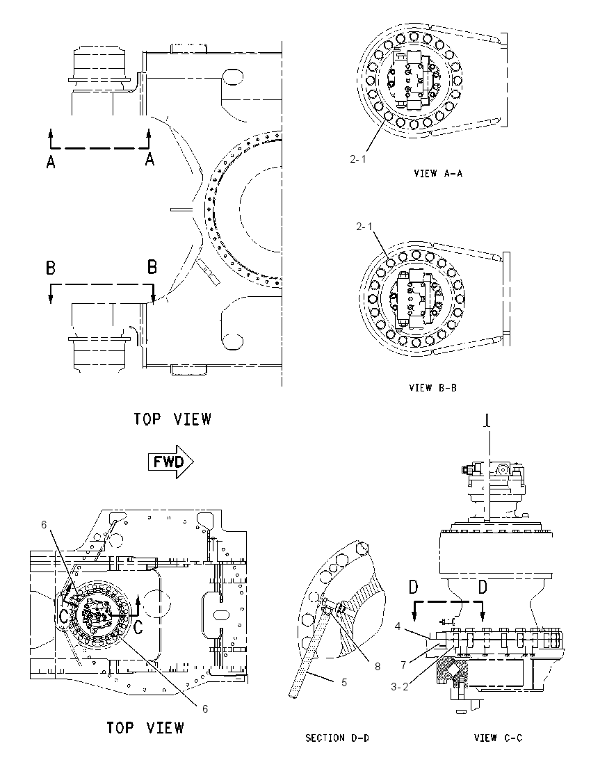 Крепёж механизма поворота и бортового редуктора 1912577 CAT