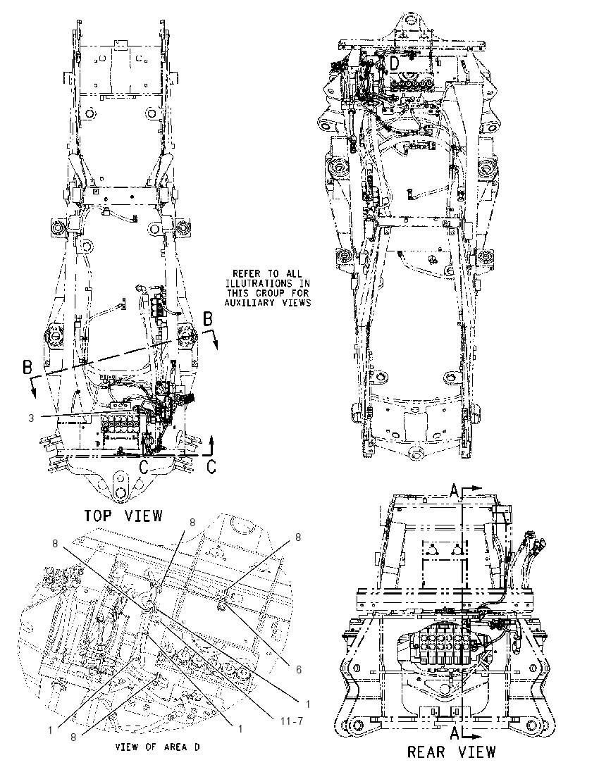 Проводка задняя 1977619 CAT