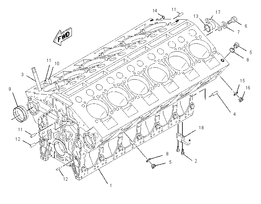 Блок цилиндров 4P0414 CAT