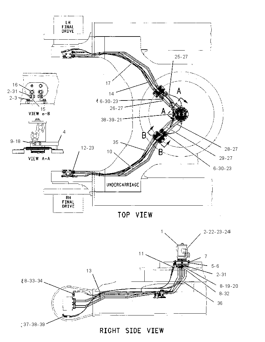 Трубопроводы мотора хода 1C7100 CAT