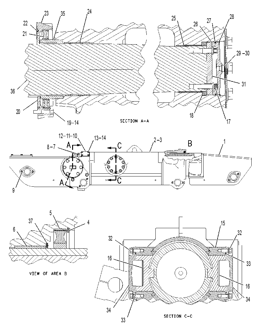 Рама телескопического натяжителя 1968562 CAT